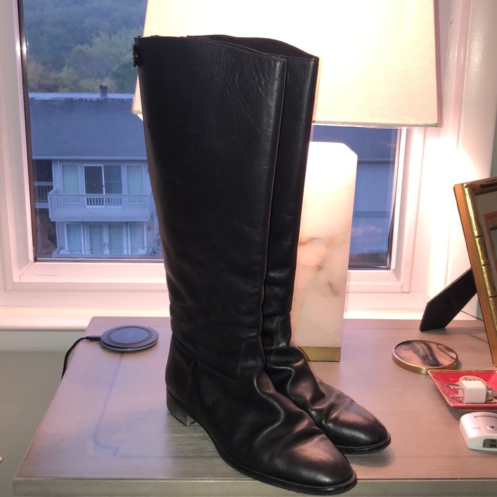 Jcrew Leather Riding Boots Extended Calf Size 12